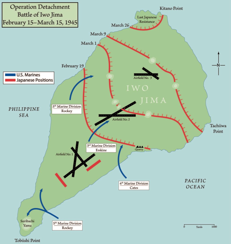 Iwo Jima Okinawa Battle Map