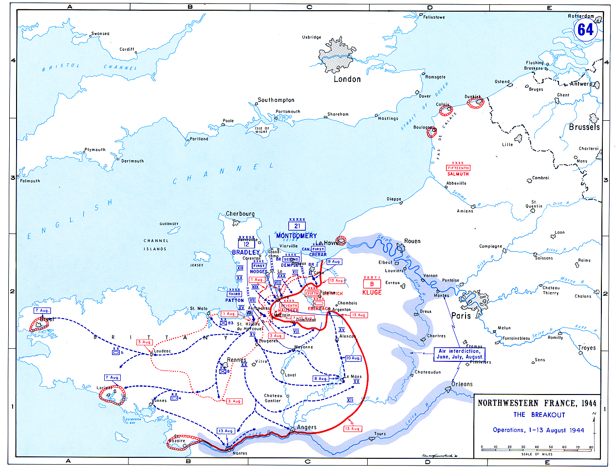 Northwestern France, 1944, 1-13 August