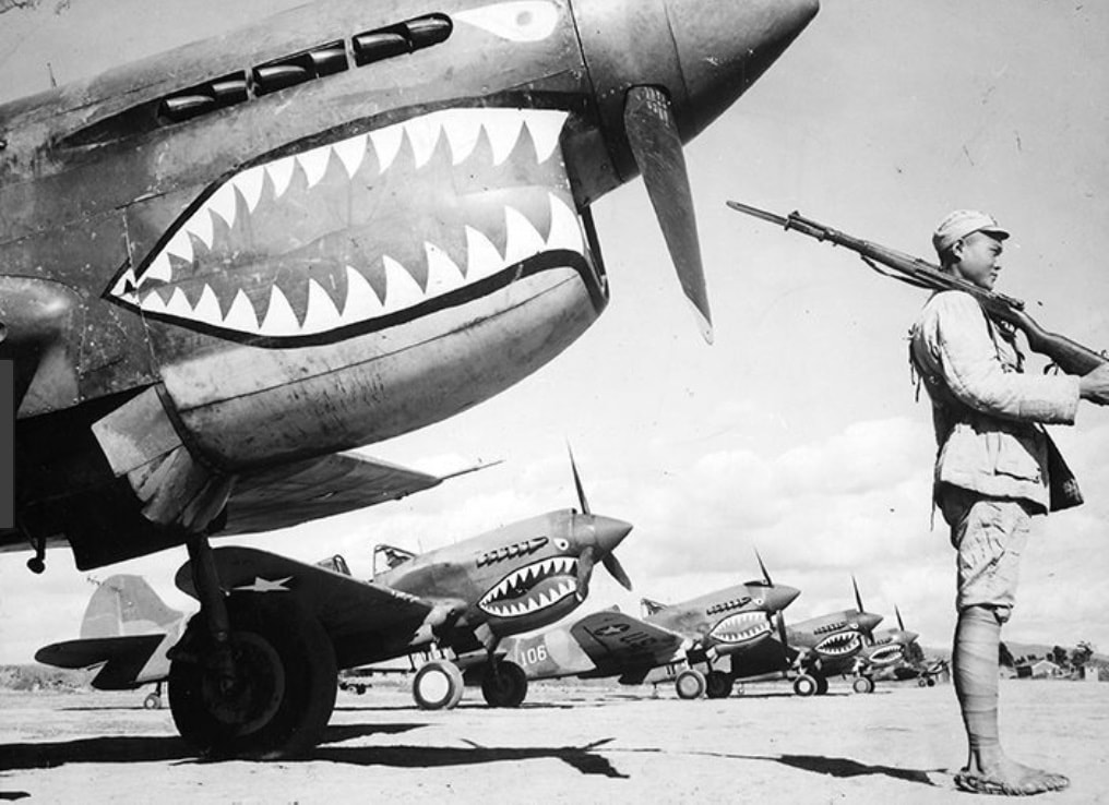 P-40 Flying Tiger Aircraft on the Flight Line