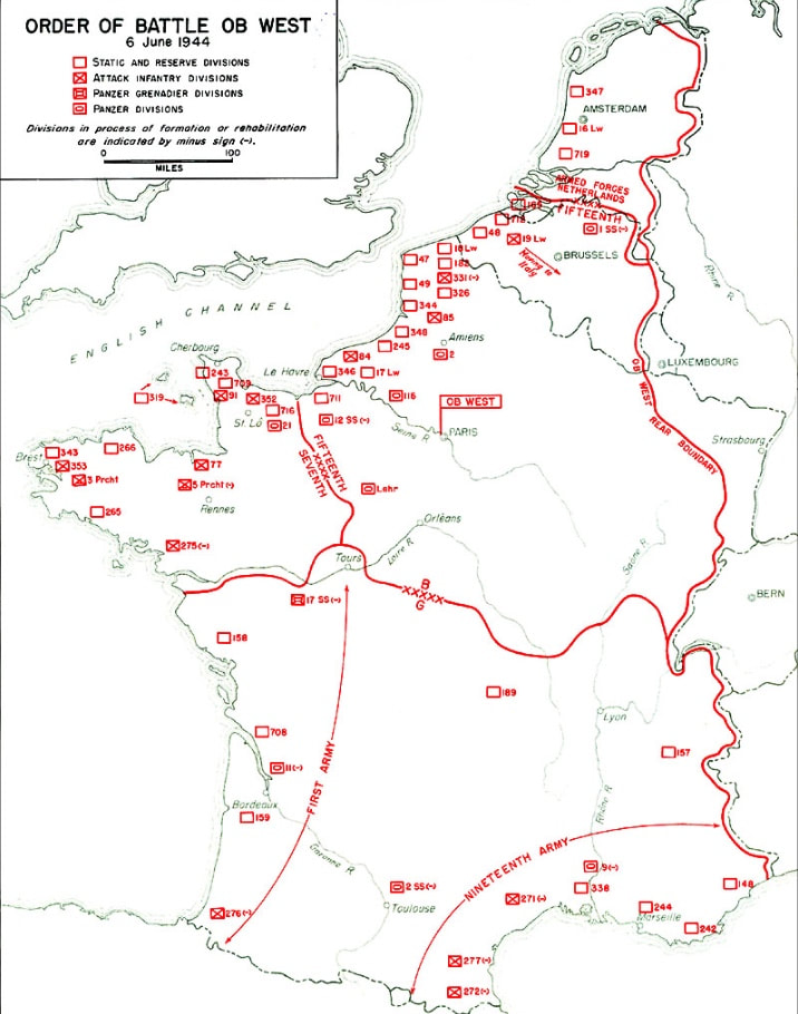 Disposition of German Forces in France, June 1944