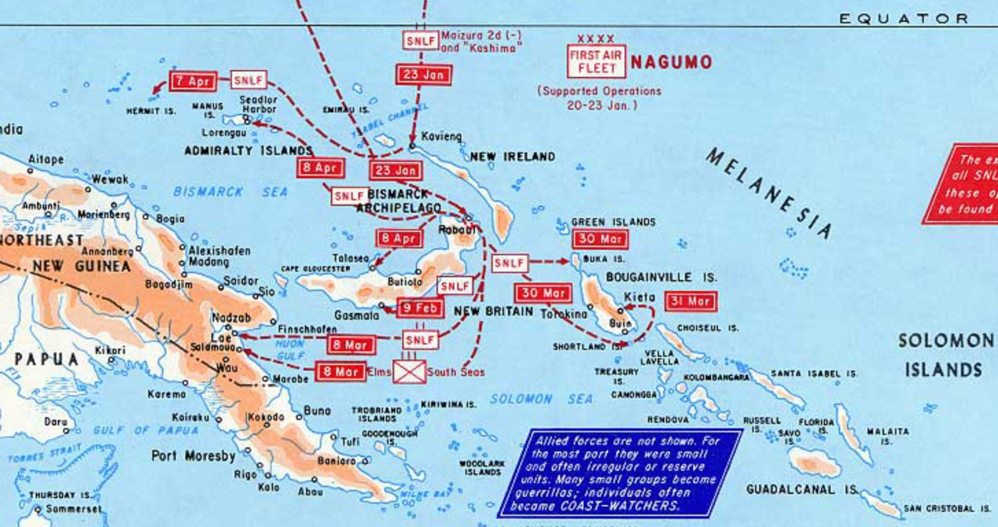 Japanese Advances in Melanesia - Early 1942
