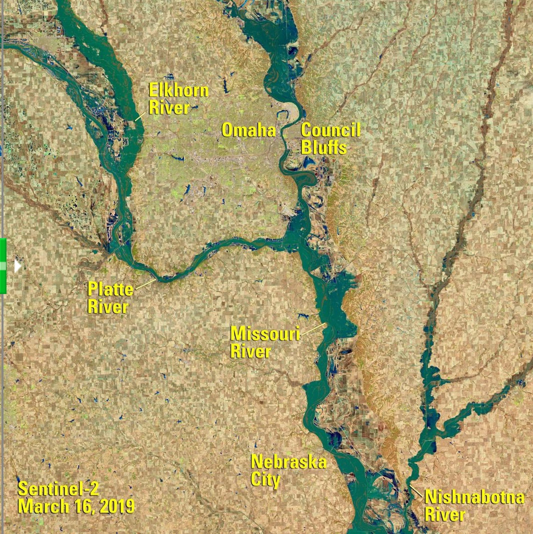 Satellite View of the 2019 Missouri River Flood
