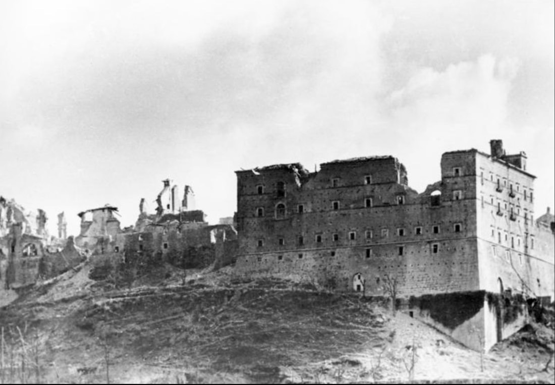 Monte Cassino Abbey After the American Bombing