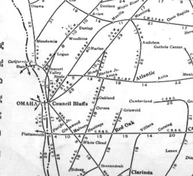 Post WW II Pottawattame Area Railroads