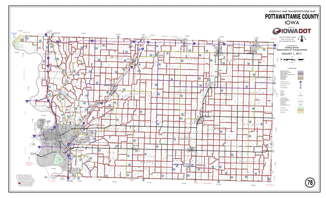 Pottawattamie County Road Map